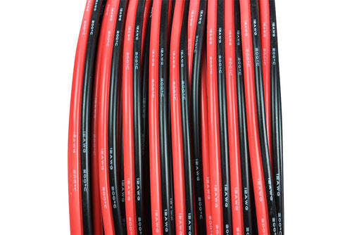 12 AWG Conjoined Red & Black Silicone Wire by the Foot