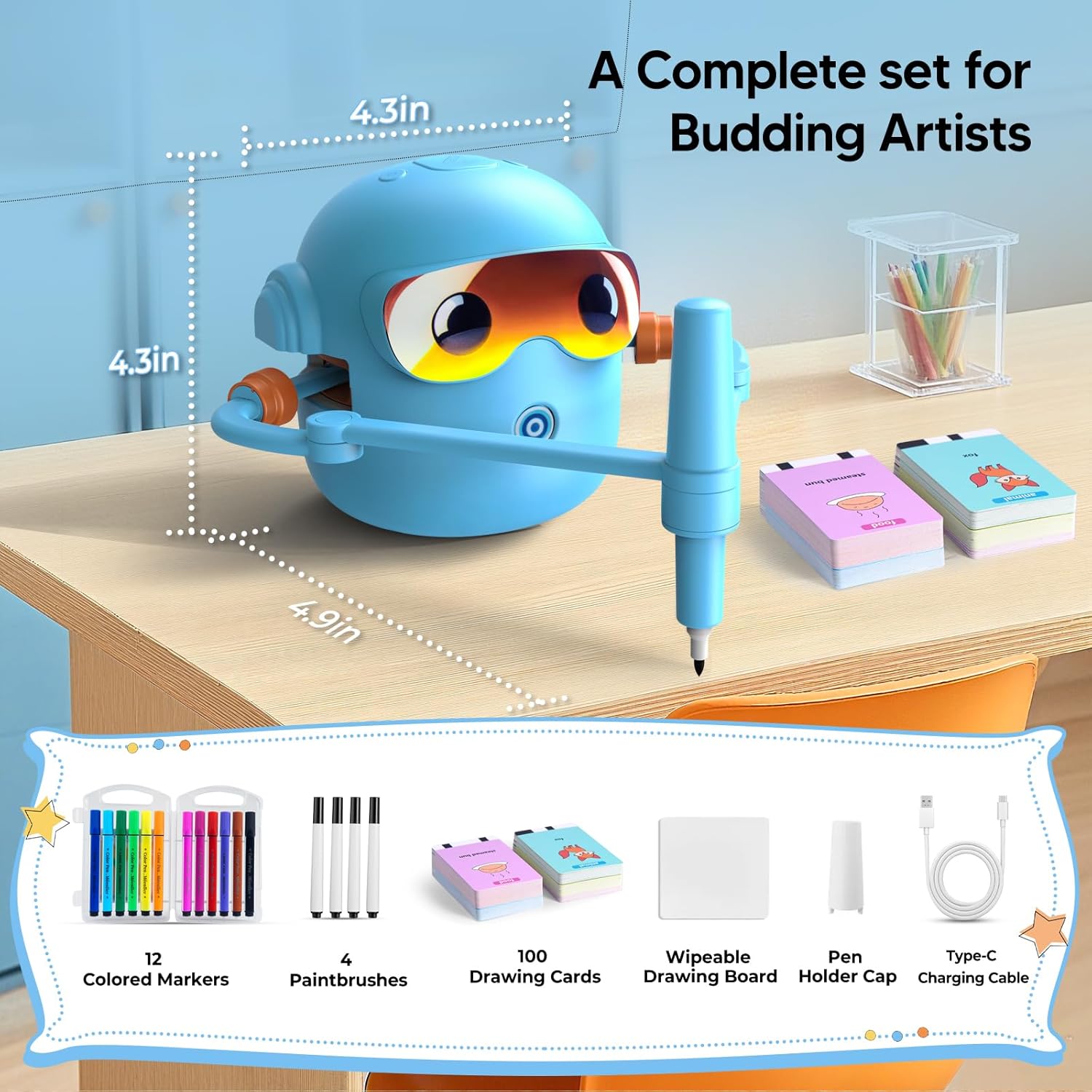 ToddsIQ™ Drawing Robot – Interactive Drawing Toy for Kids Ages 3+