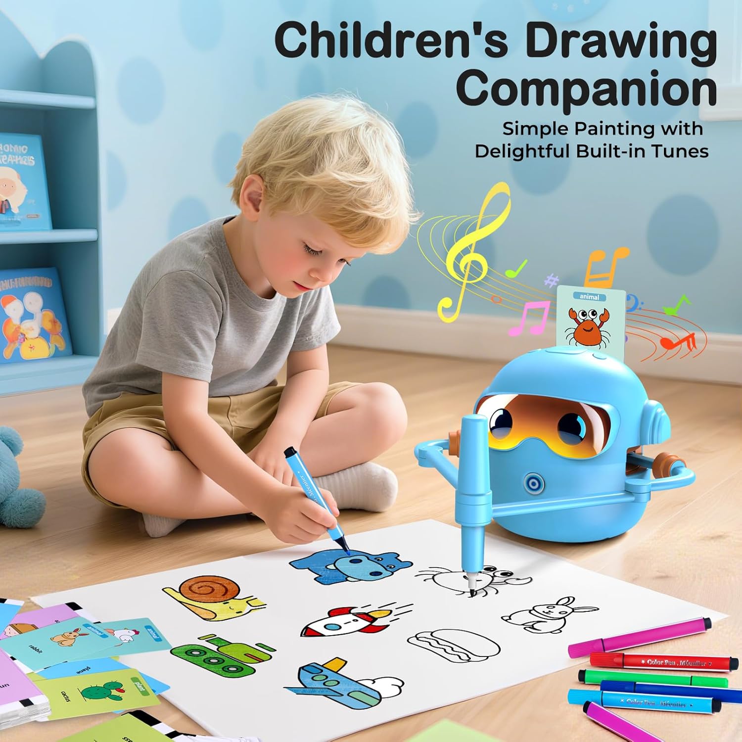 ToddsIQ™ Drawing Robot – Interactive Drawing Toy for Kids Ages 3+