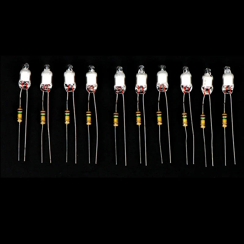 10Pcs Neon Light Bulbs 4x10mm 5x13mm 220V | Main Power Indicator with Built-in Resistor