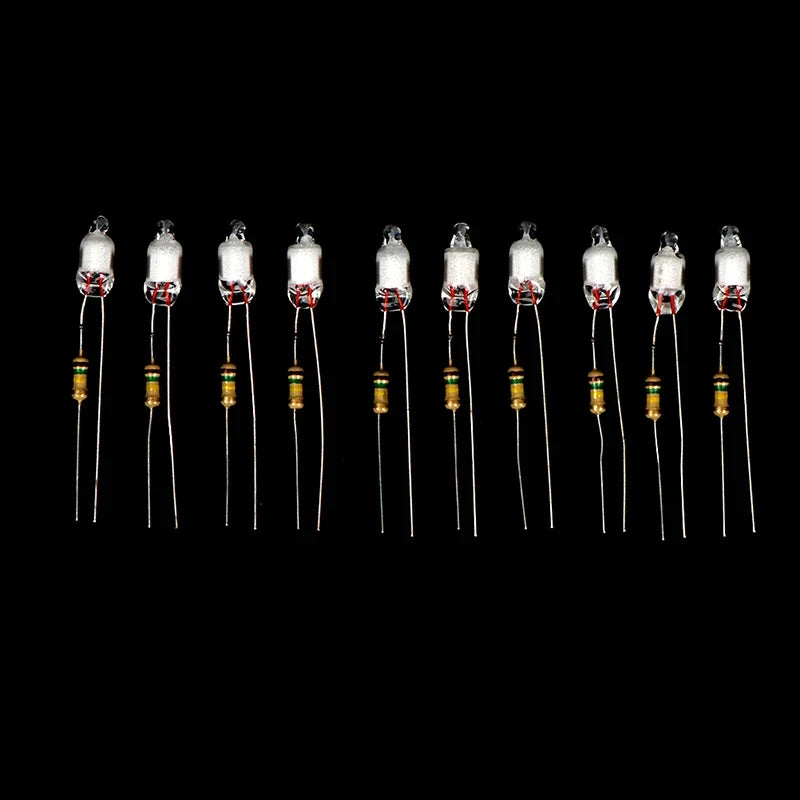 10Pcs Neon Light Bulbs 4x10mm 5x13mm 220V | Main Power Indicator with Built-in Resistor