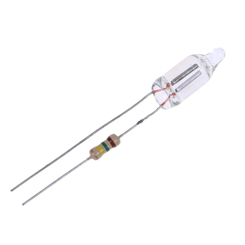 20PCS Neon Indicator Lamps With Resistors for 220V AC Mains | Red Glow Lamp