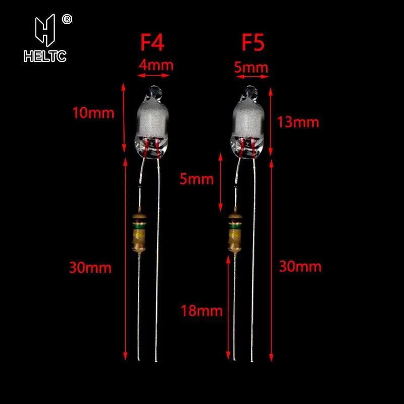 Neon Indicator Light Bulbs 4x10mm 5x13mm 220V | Main Power Pilot Lamp with Resistor