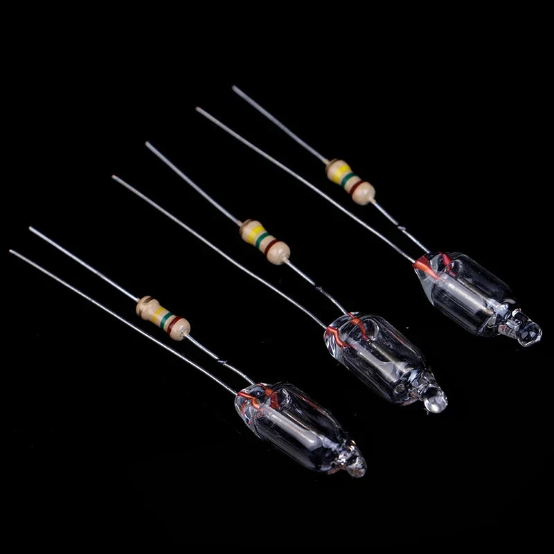 20PCS Neon Indicator Lamps With Resistors for 220V AC Mains | Red Glow Lamp