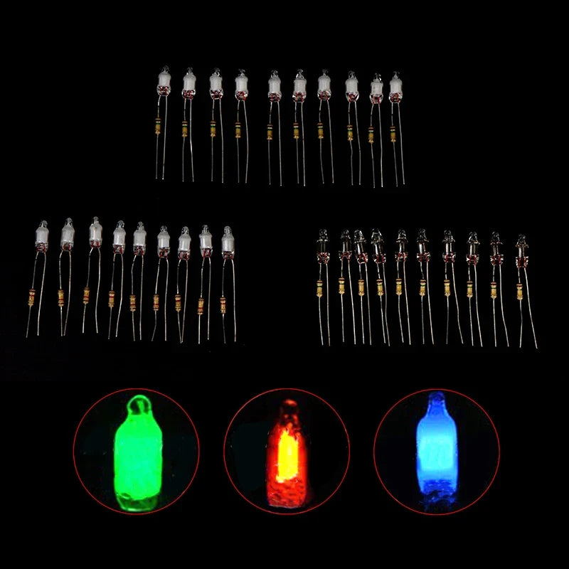 10Pcs Neon Light Bulbs 4x10mm 5x13mm 220V | Main Power Indicator with Built-in Resistor