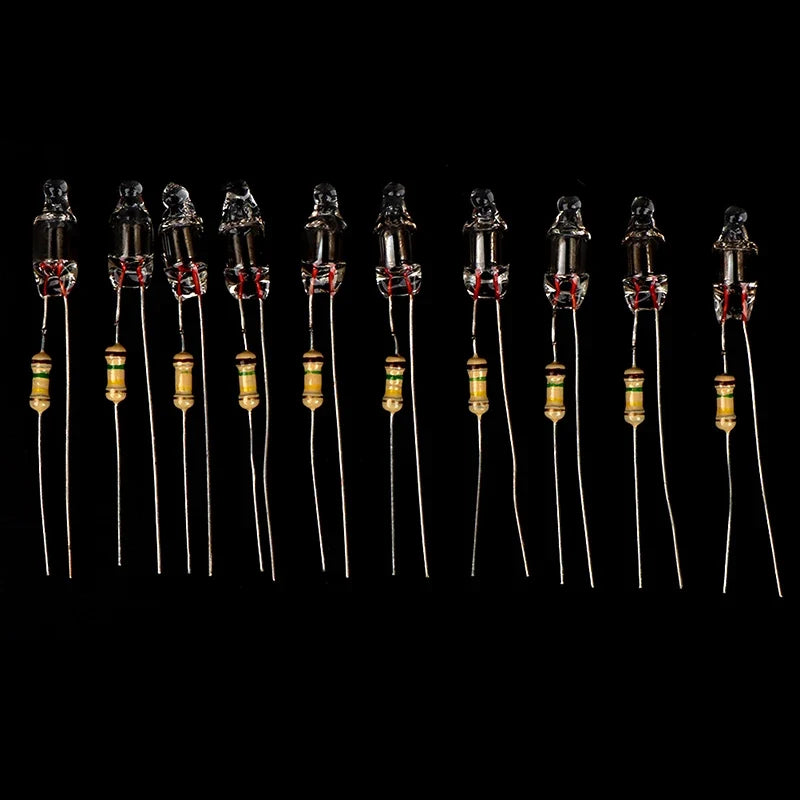 10Pcs Neon Light Bulbs 4x10mm 5x13mm 220V | Main Power Indicator with Built-in Resistor