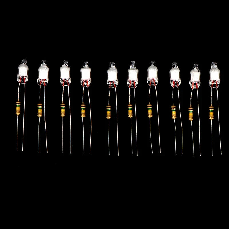 10Pcs Neon Light Bulbs 4x10mm 5x13mm 220V | Main Power Indicator with Built-in Resistor