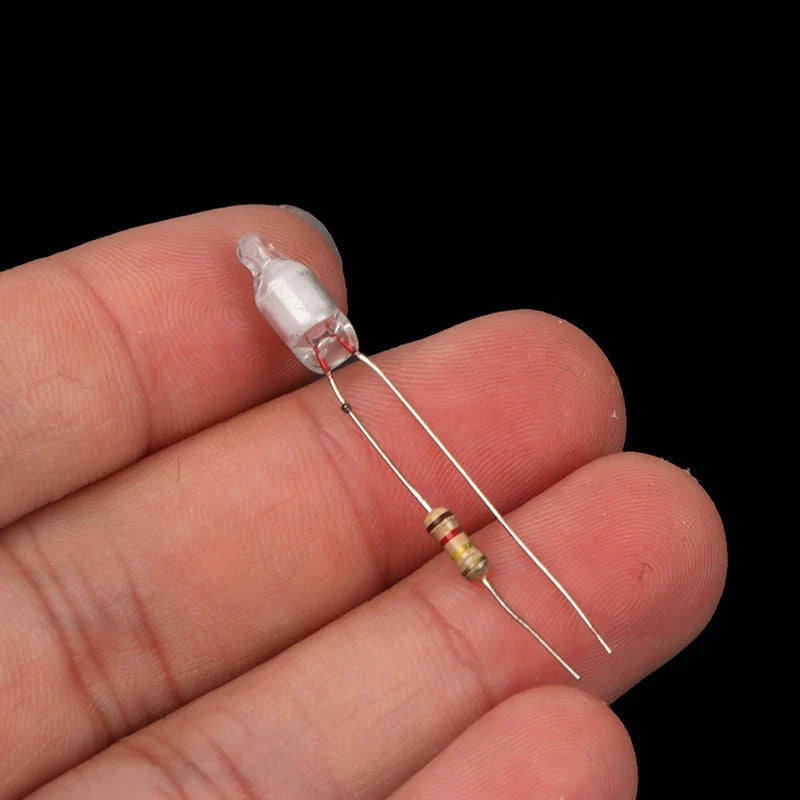 10Pcs Neon Light Bulbs 4x10mm 5x13mm 220V | Main Power Indicator with Built-in Resistor